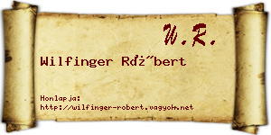 Wilfinger Róbert névjegykártya